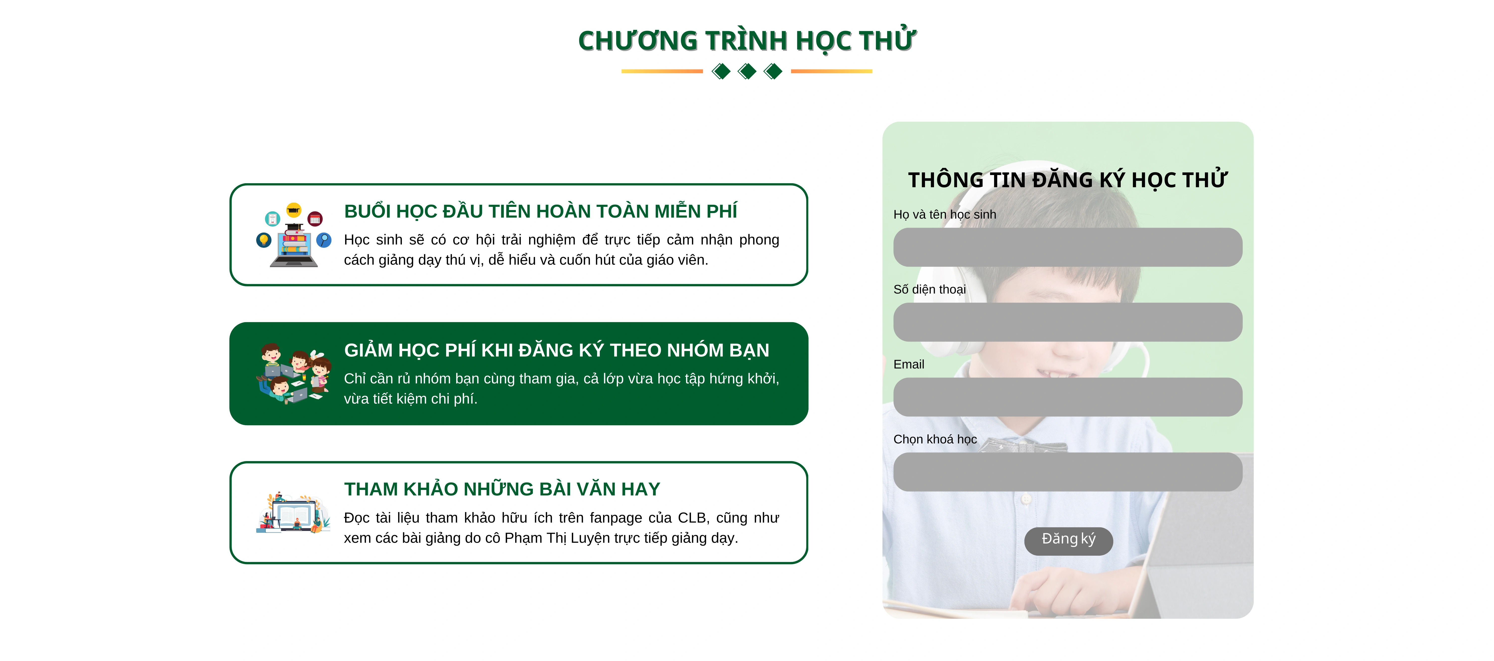 Landingpage - Chương trình học thử