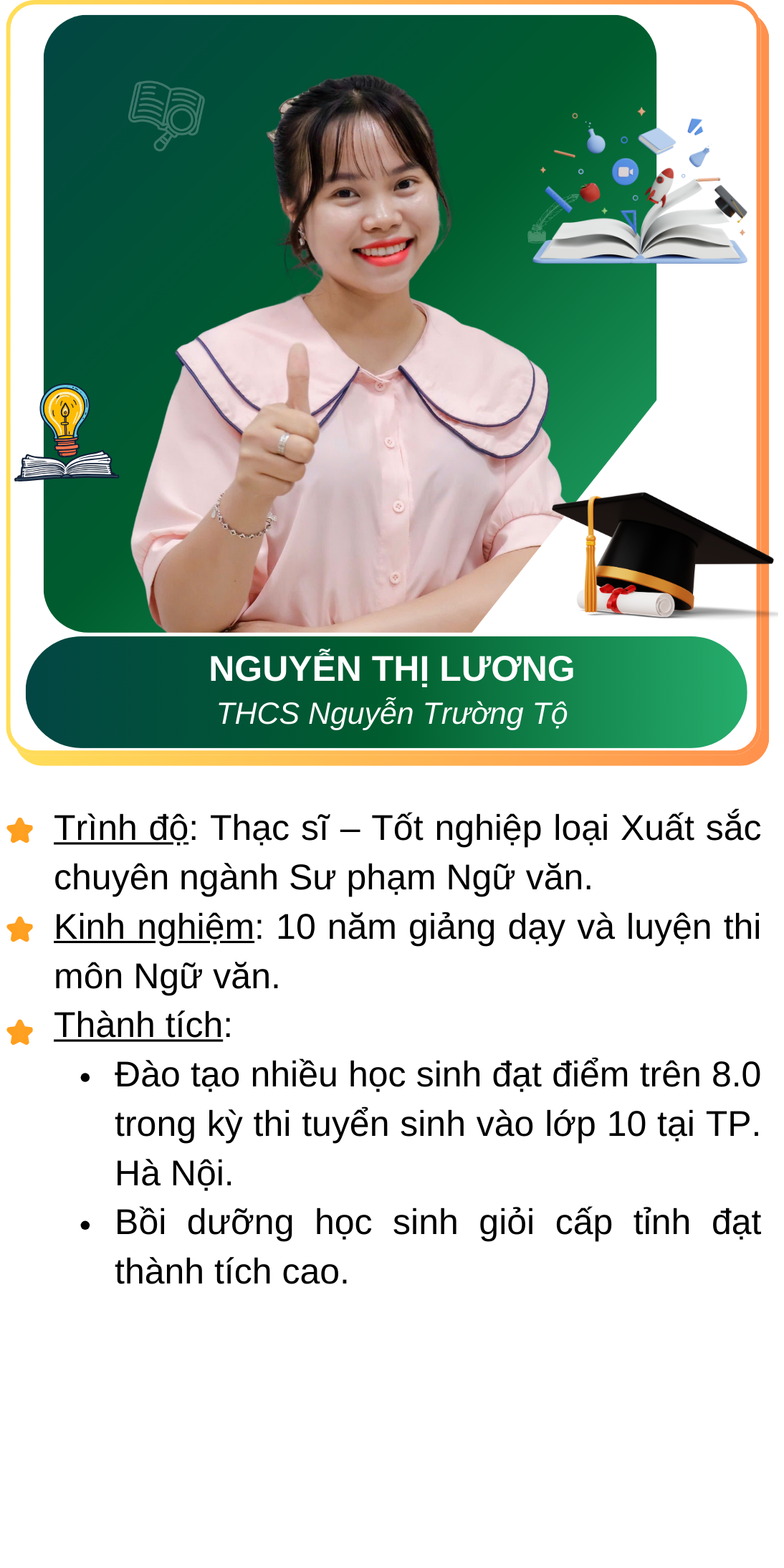 Landingpage - Thông tin giáo viên 