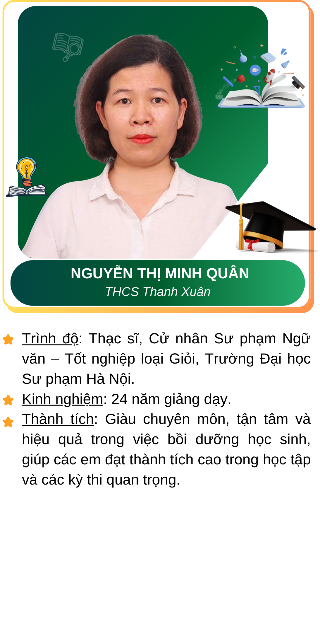 Landingpage - Thông tin giáo viên 