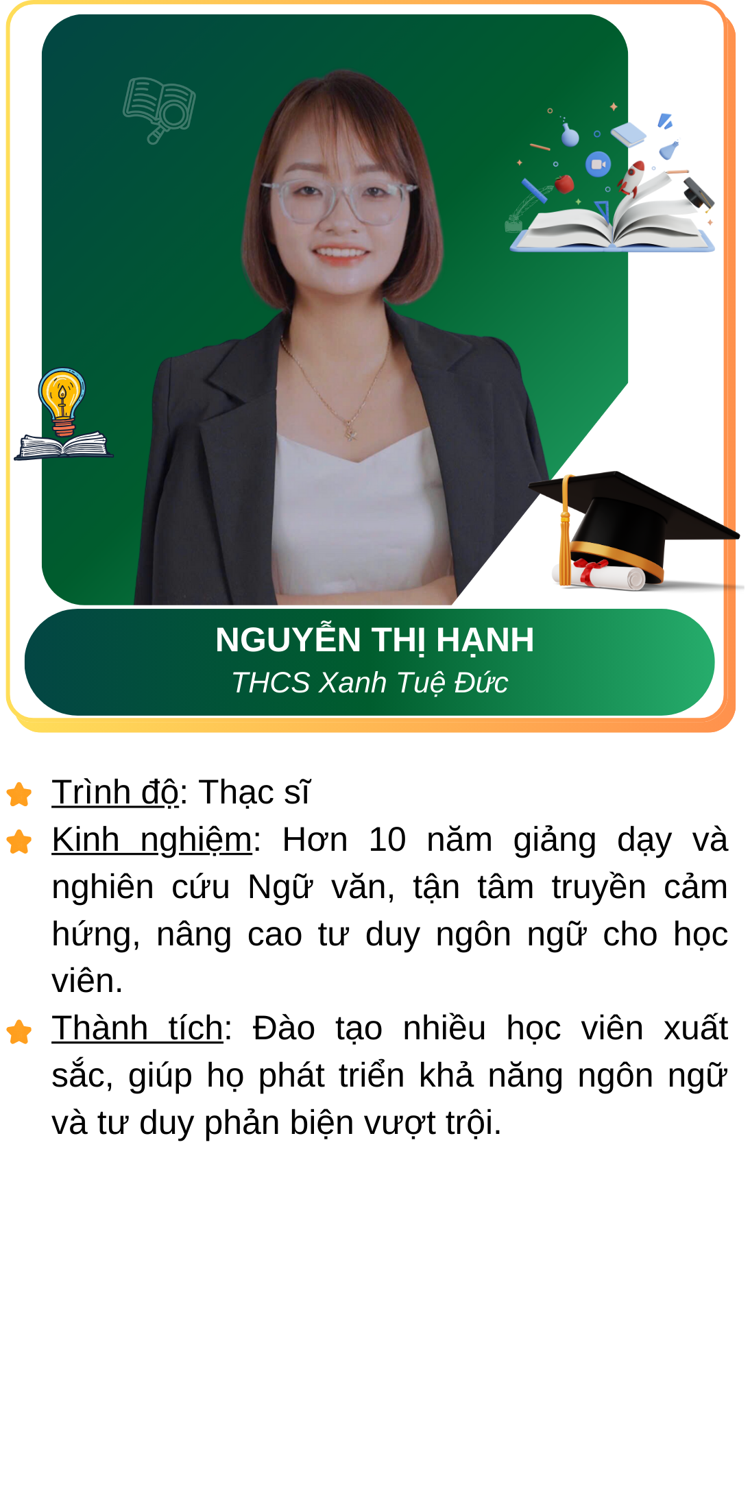 Landingpage - Thông tin giáo viên 