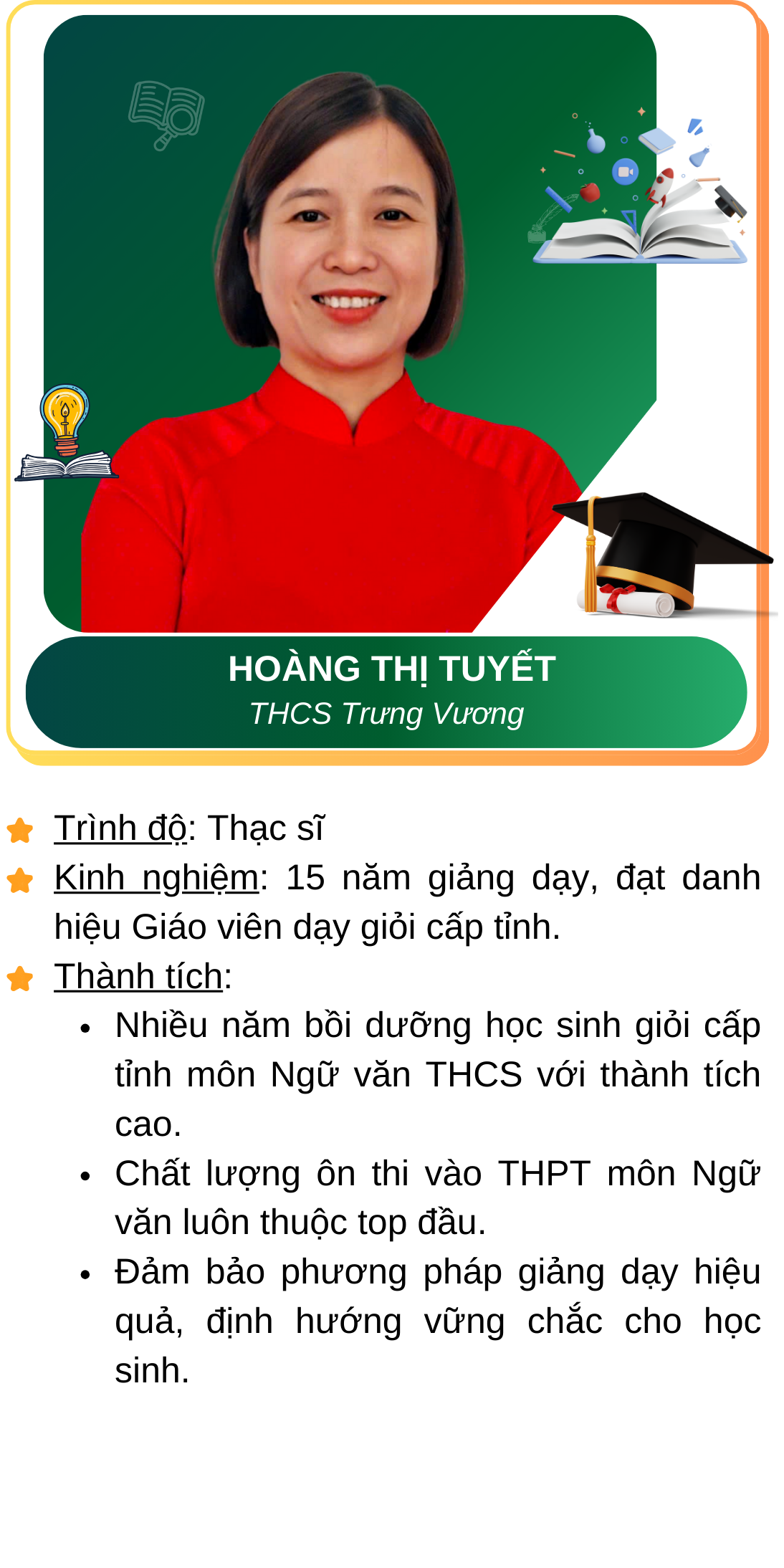 Landingpage - Thông tin giáo viên 