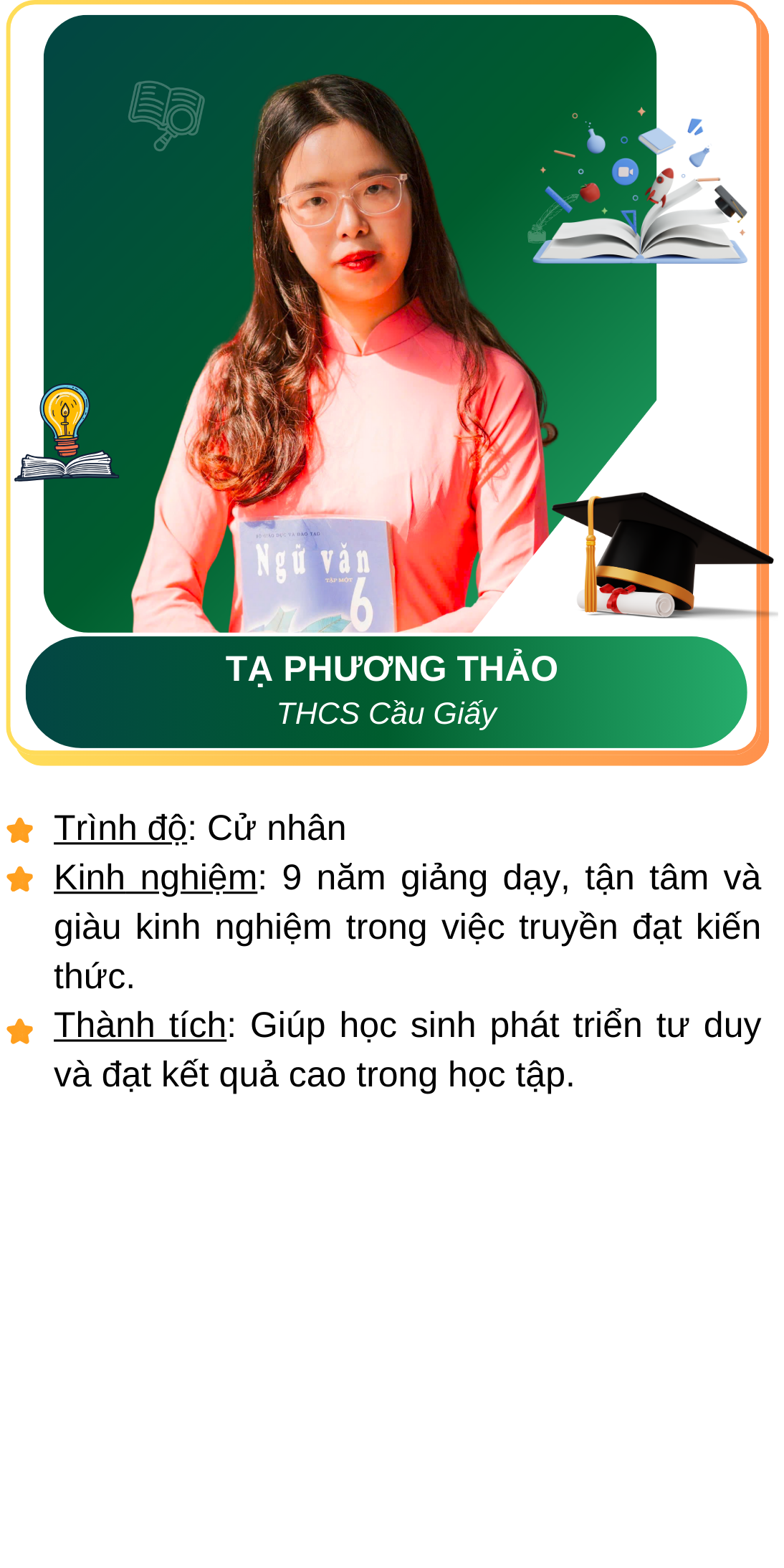 Landingpage - Thông tin giáo viên 